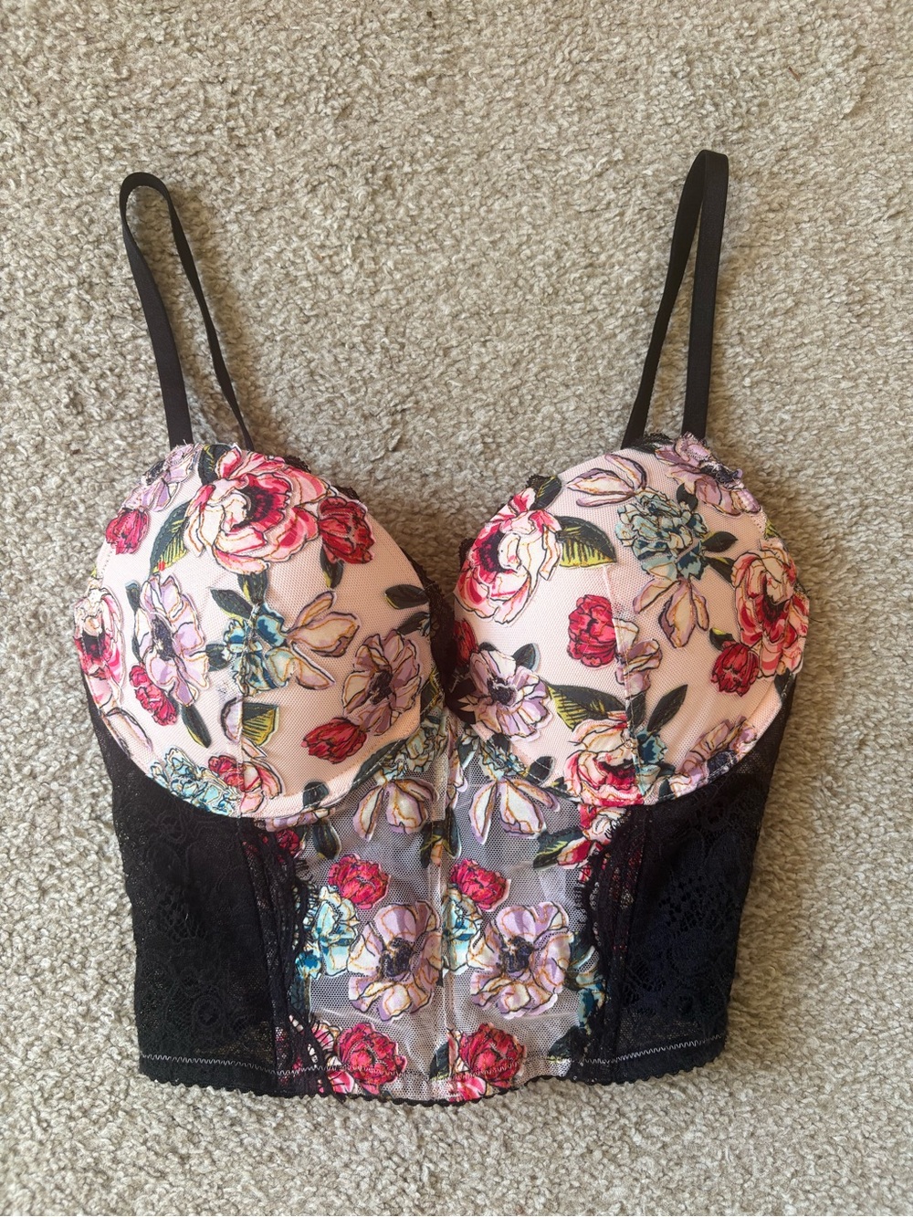 Victorias Secret Floral Lace Bustier